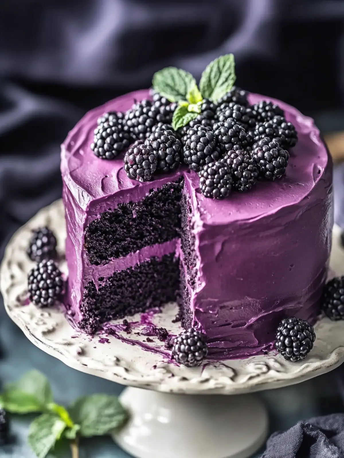 Decadent Blackberry Velvet Cake