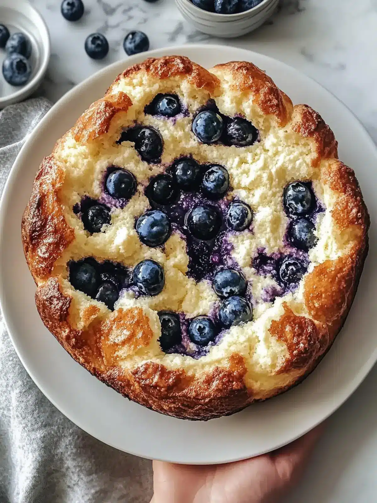 Fluffy Cottage Cheese Blueberry Cloud Bread