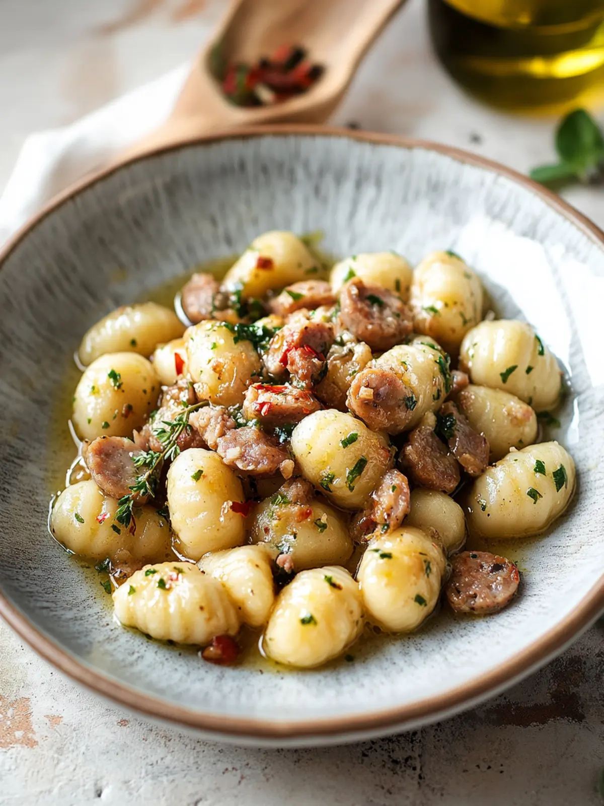 Garlic Butter Gnocchi with Sausage