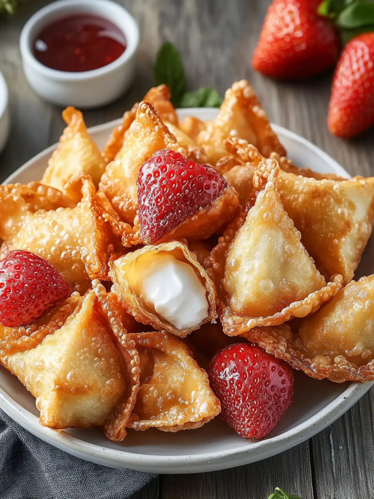 Strawberry Cheesecake Wontons (Easy Fried, Baked, or Air Fryer)