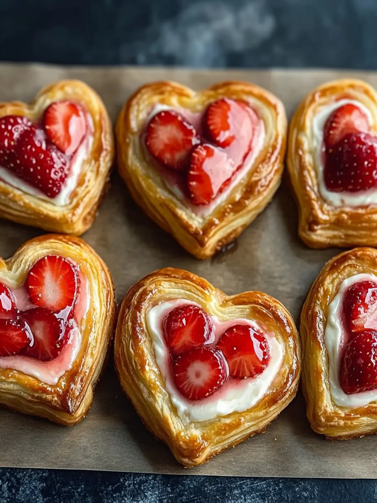 Strawberry Cream Cheese Heart Danishes
