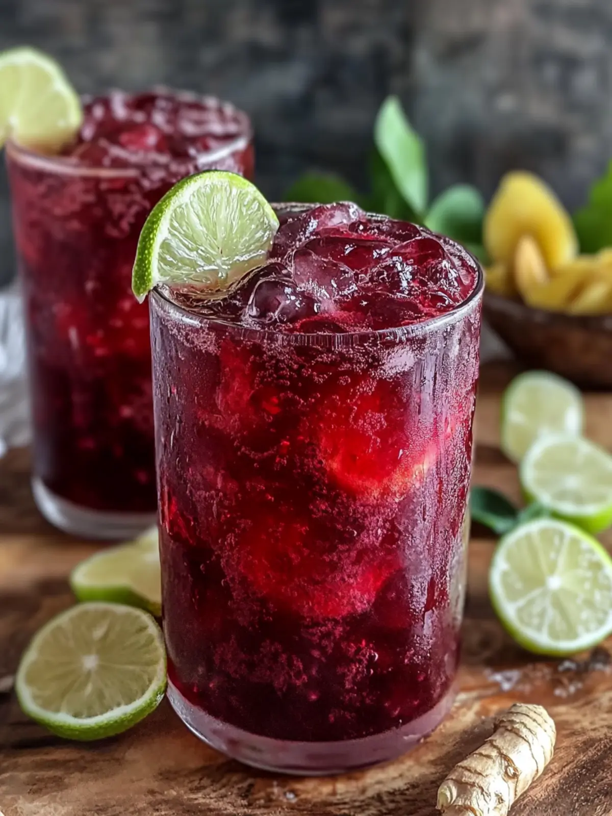 Refreshing Hibiscus Ginger Iced Tea