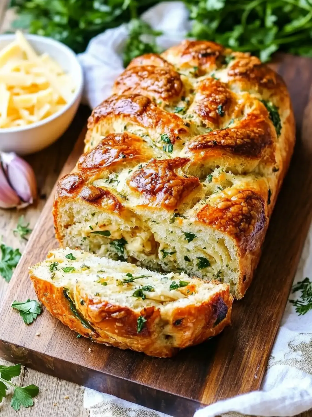 Irresistible Swirled Garlic Herb and Cheese Bread Recipe 5 Swirled Garlic Herb and Cheese Bread