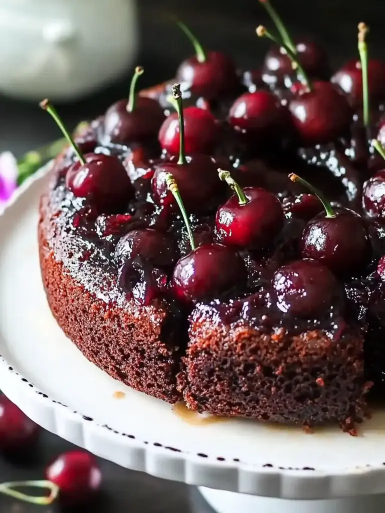 Chocolate Cherry Upside Down Cake