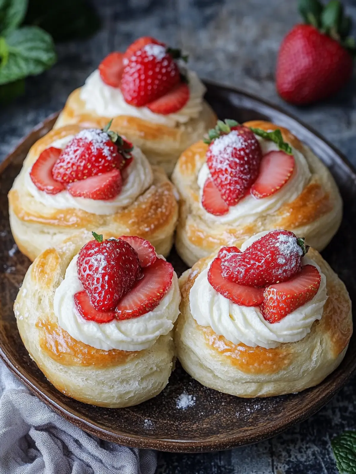 Sourdough Strawberry Cream Cheese Buns