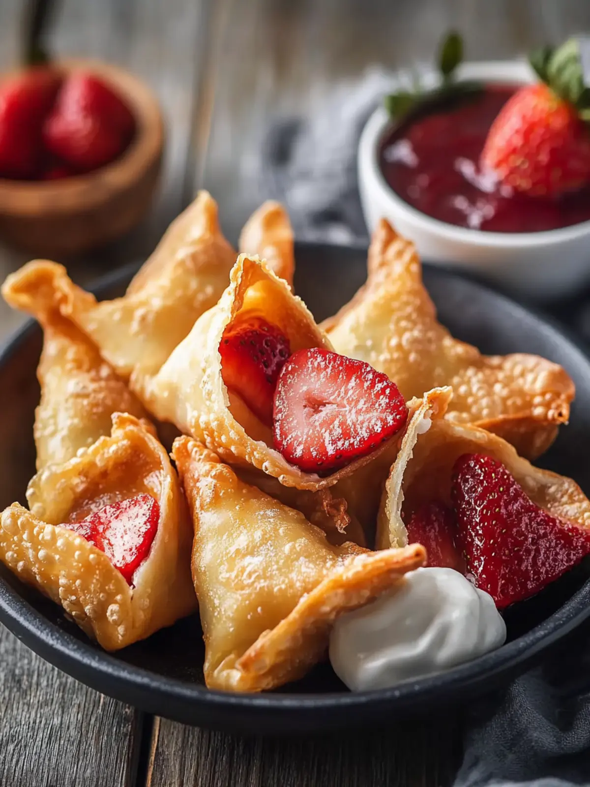 Strawberry Cheesecake Wontons (Easy Fried, Baked, or Air Fryer)