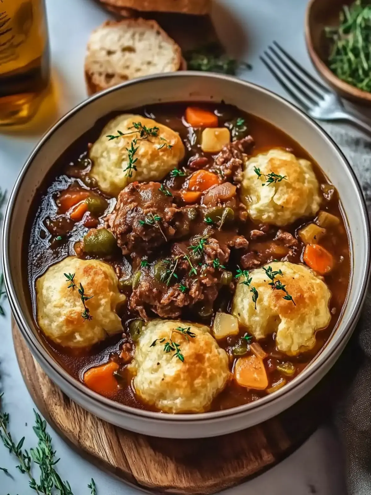 Homemade Irish Stew with Cheddar Dumplings