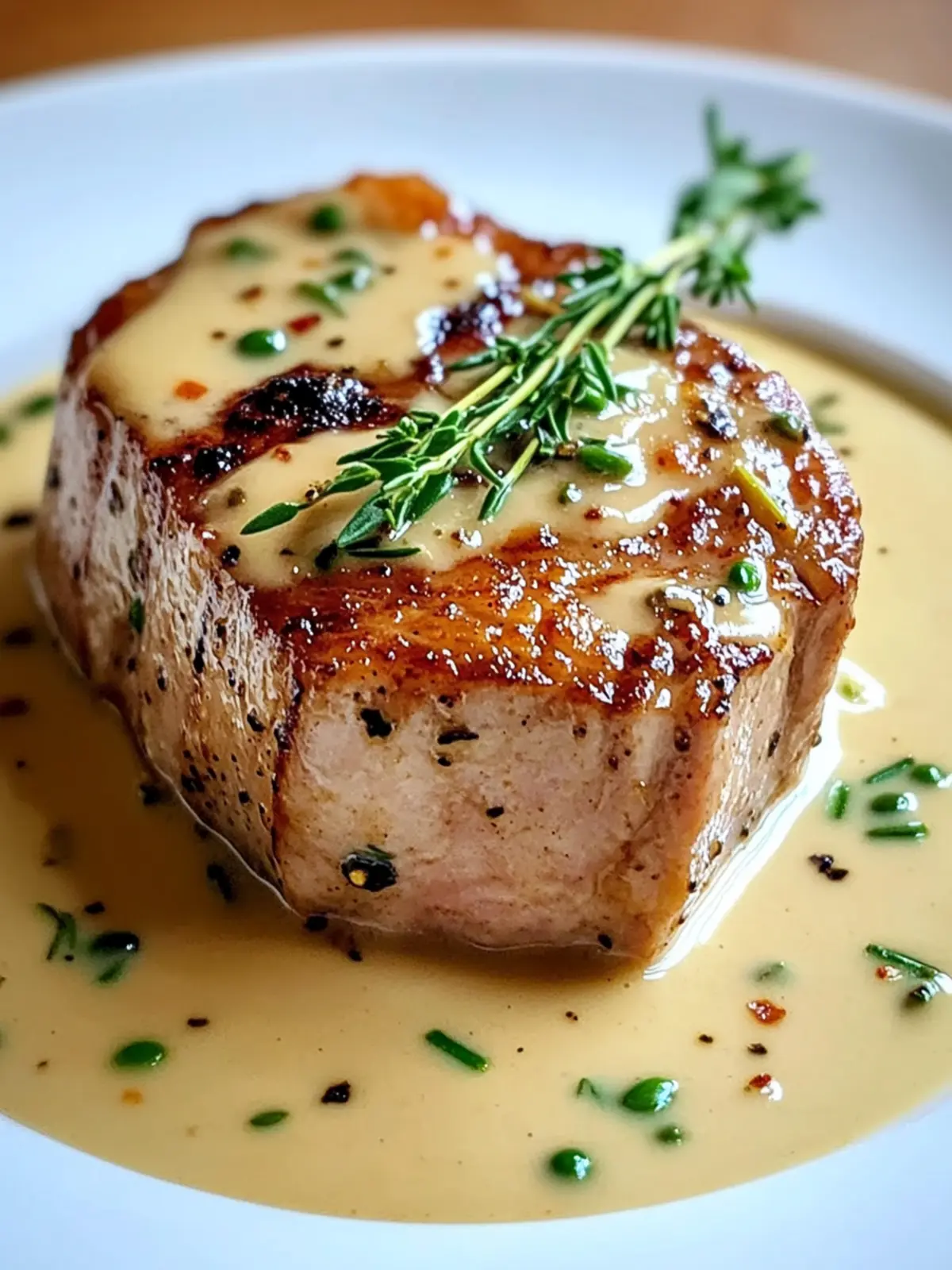 Pork Tenderloin w/ Dijon Mustard Cream Sauce
