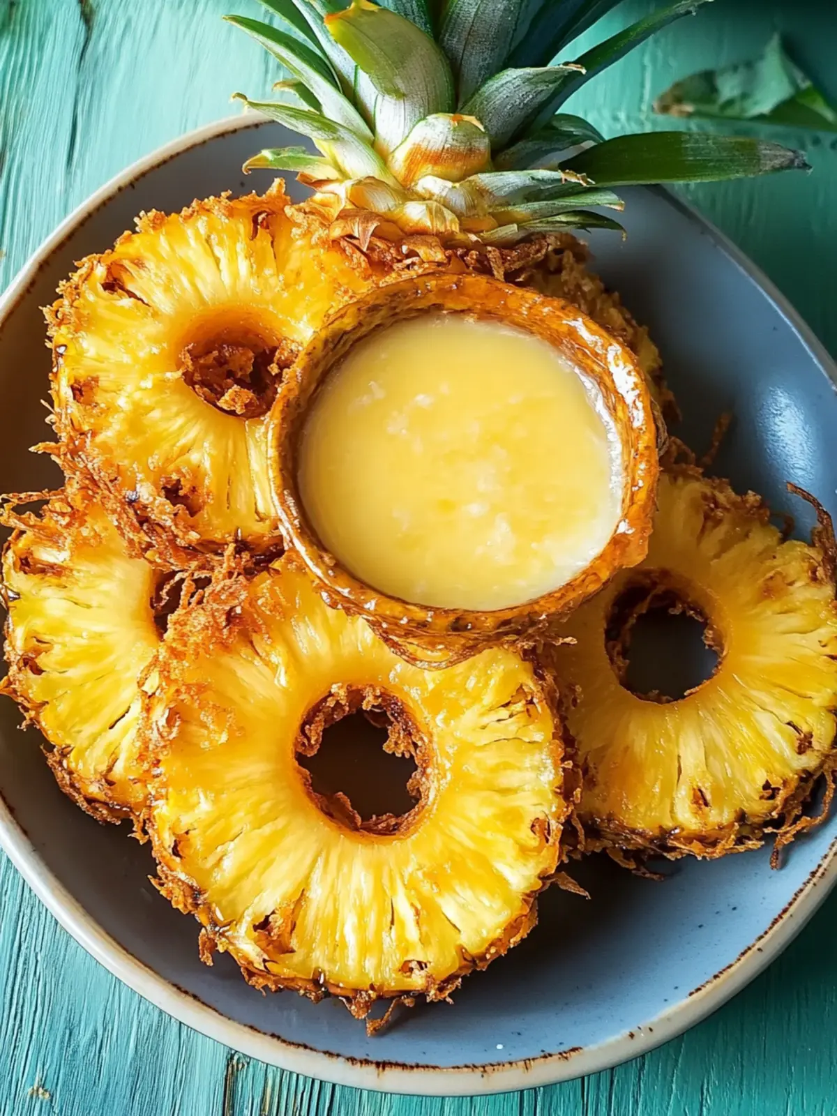 Rum-Soaked Fried Pineapple