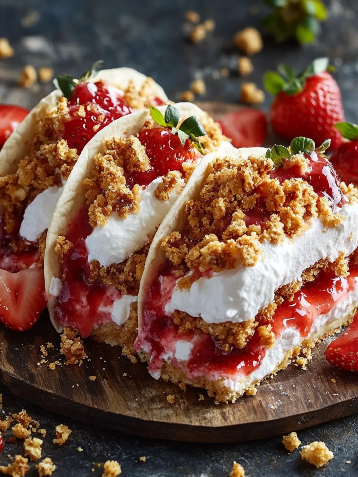 Strawberry Crunch Cheesecake Tacos