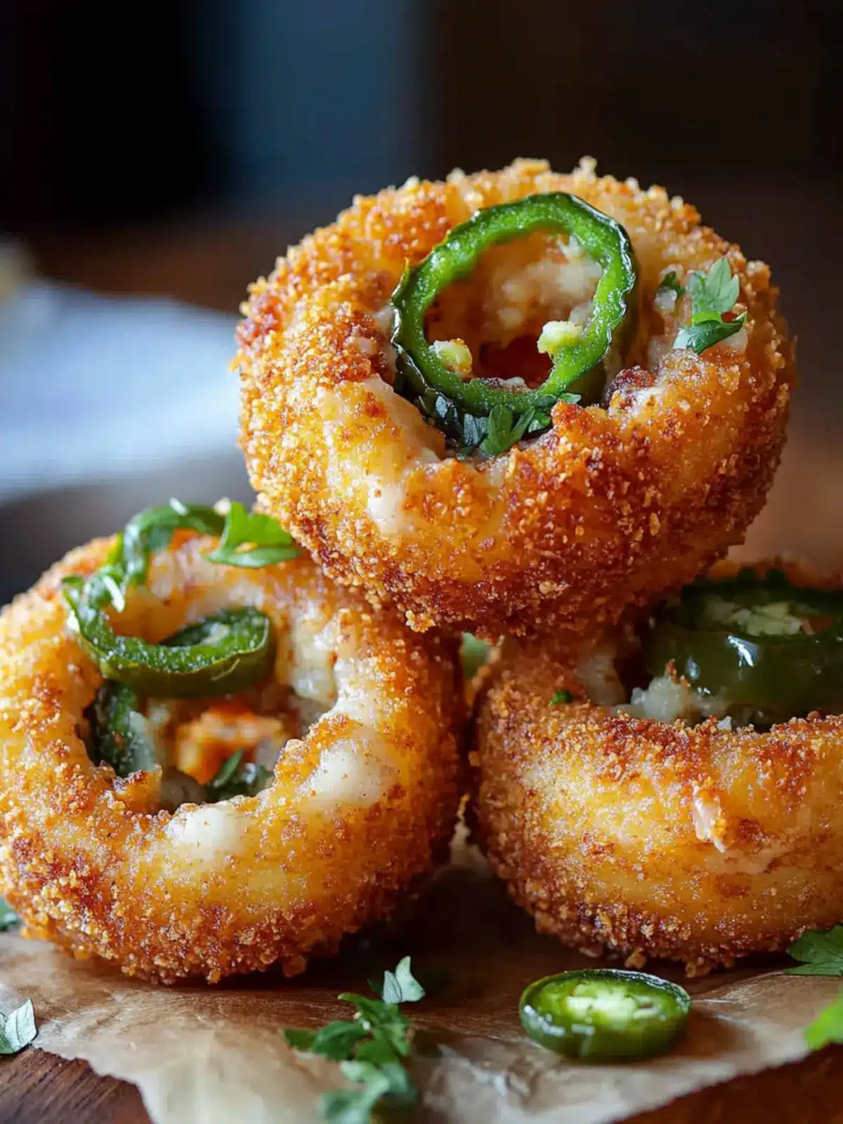 Jalapeño Popper Stuffed Onion Rings Recipe