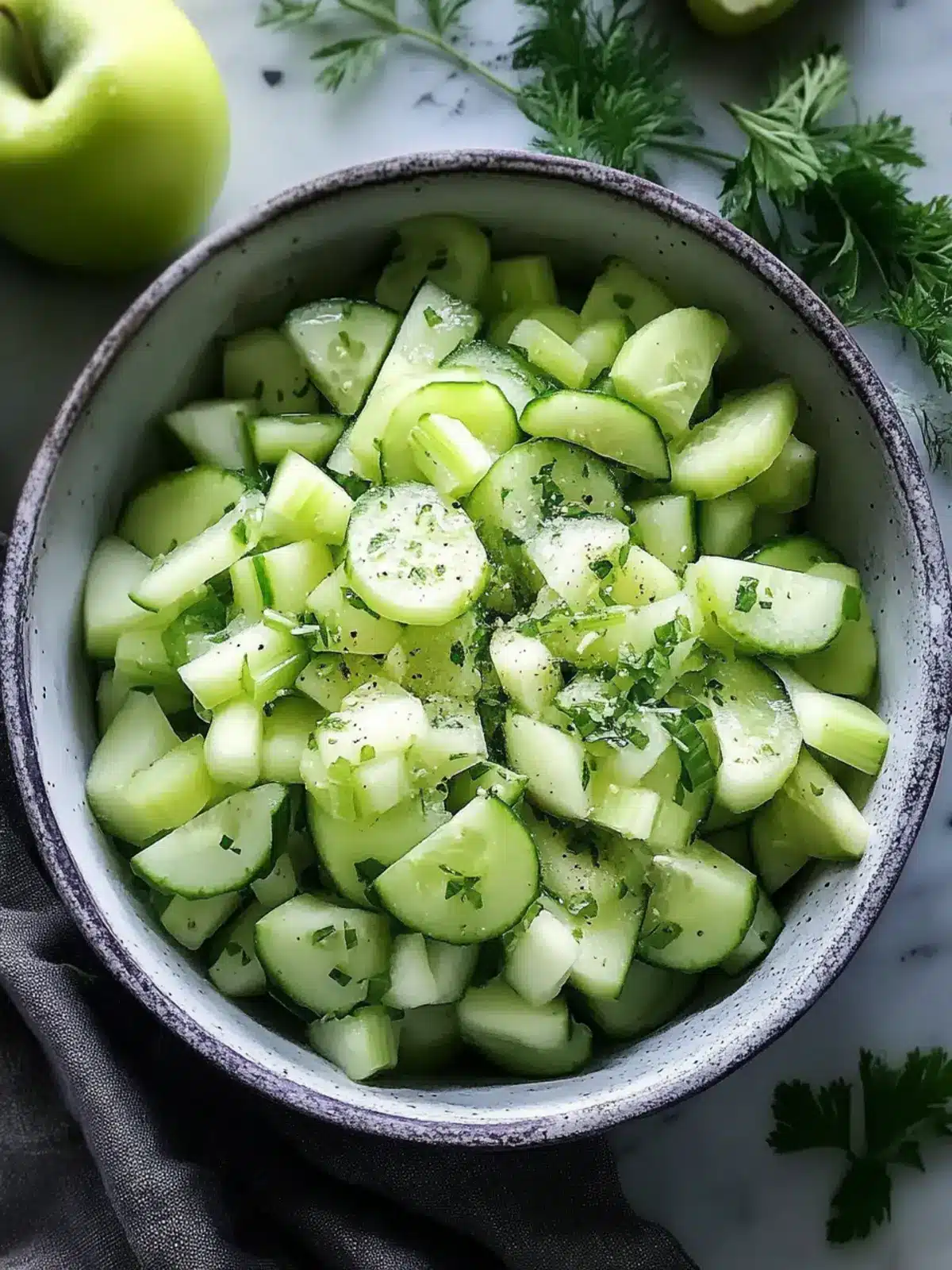 Crunchy Cucumber Celery Salad with Green Apple