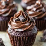 Triple Chocolate Brownie Cupcakes