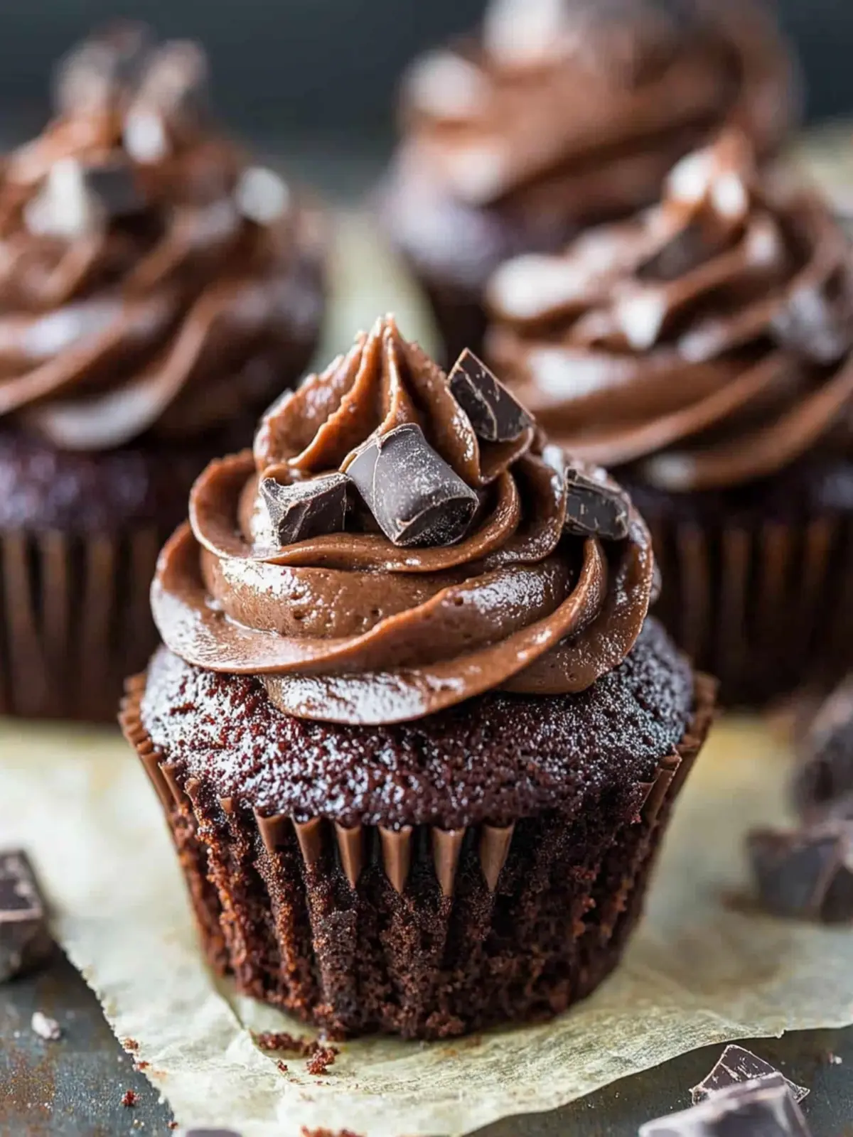 Triple Chocolate Brownie Cupcakes
