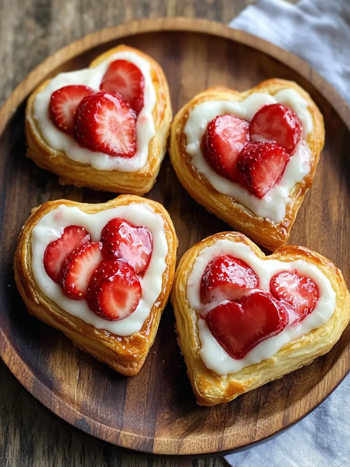 Strawberry Cream Cheese Heart Danishes