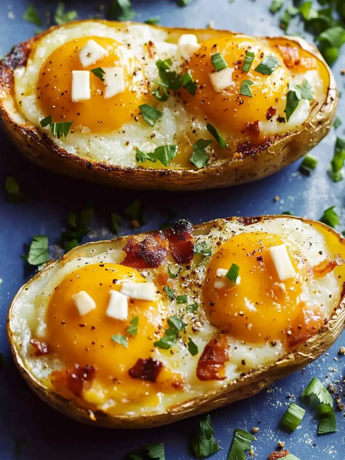 Twice Baked Loaded Breakfast Potatoes