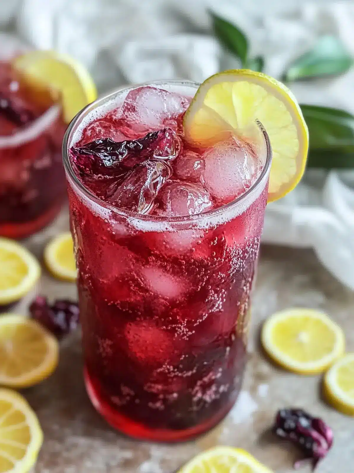 Refreshing Hibiscus Ginger Iced Tea