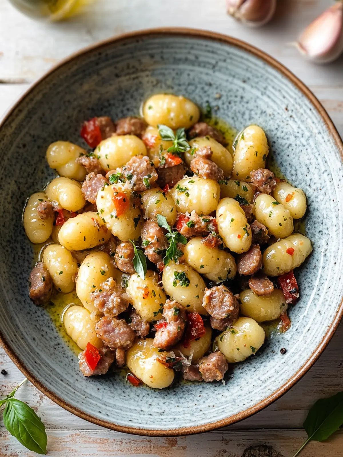 Garlic Butter Gnocchi with Sausage
