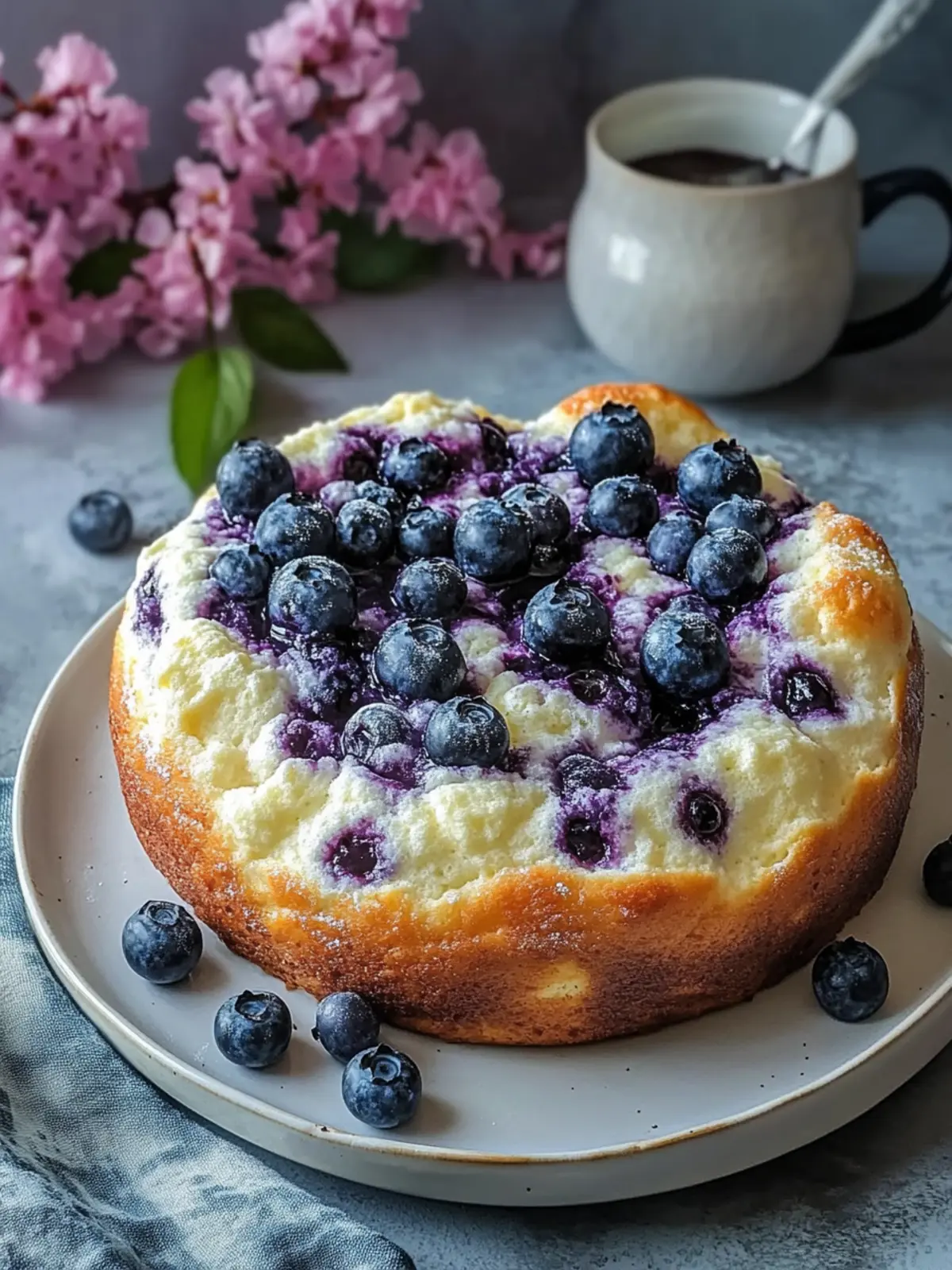 Fluffy Cottage Cheese Blueberry Cloud Bread