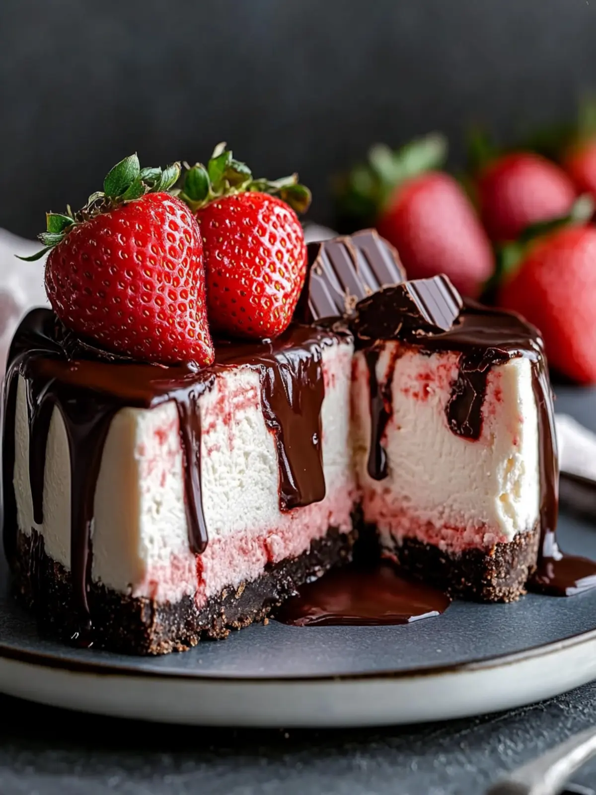 Irresistible Chocolate Covered Strawberry Cheesecake Recipe 2 Chocolate Covered Strawberry Cheesecake