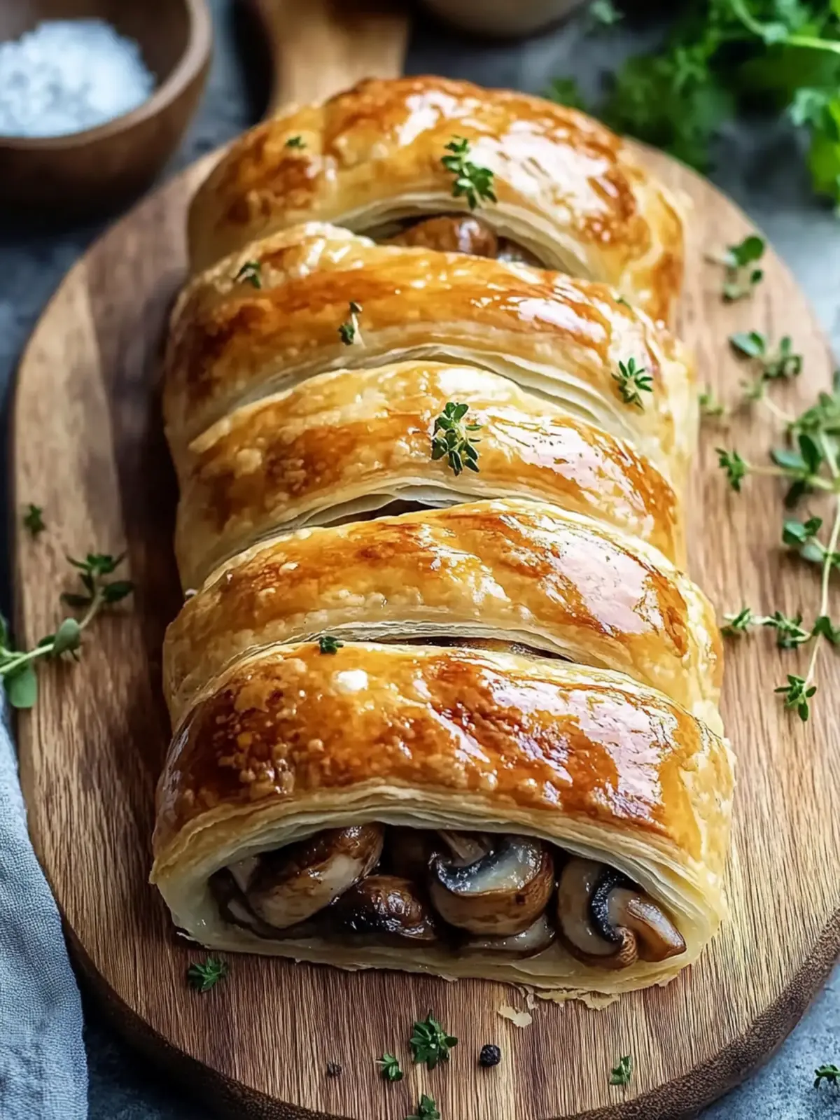 Savory Mushroom & Gruyère Puff Pastry Braid Recipe