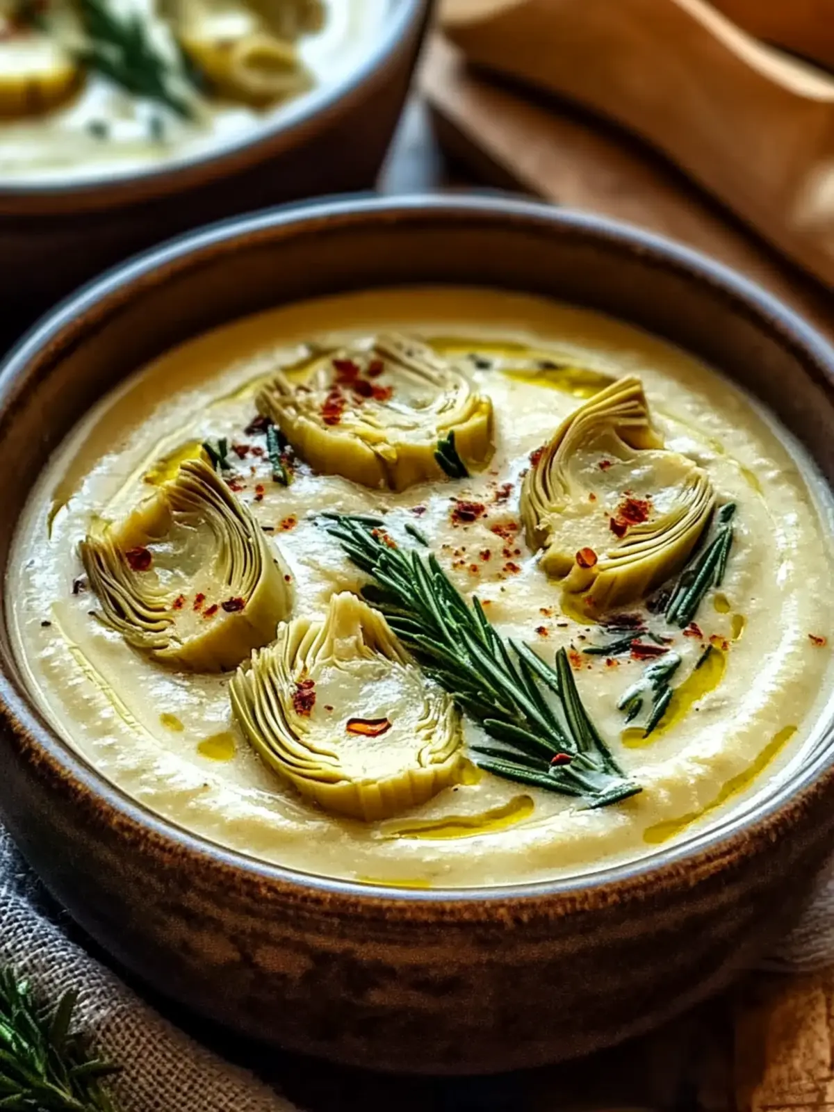 Creamy Lemony Tuscan Artichoke Soup
