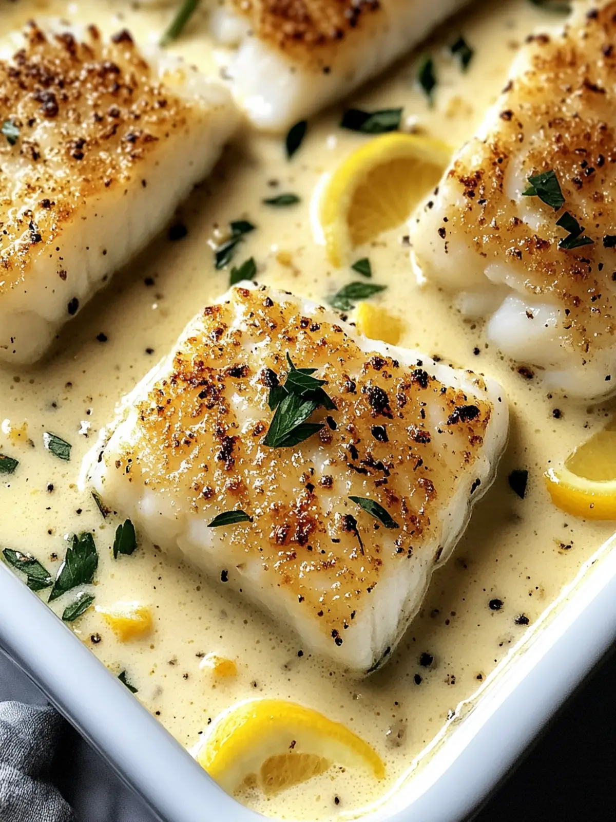 Baked Cod in Coconut Lemon Cream Sauce for Busy Weeknights