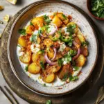 Chaat masala potatoes with yoghurt