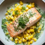 Coconut-Poached Salmon with Corn and Dill