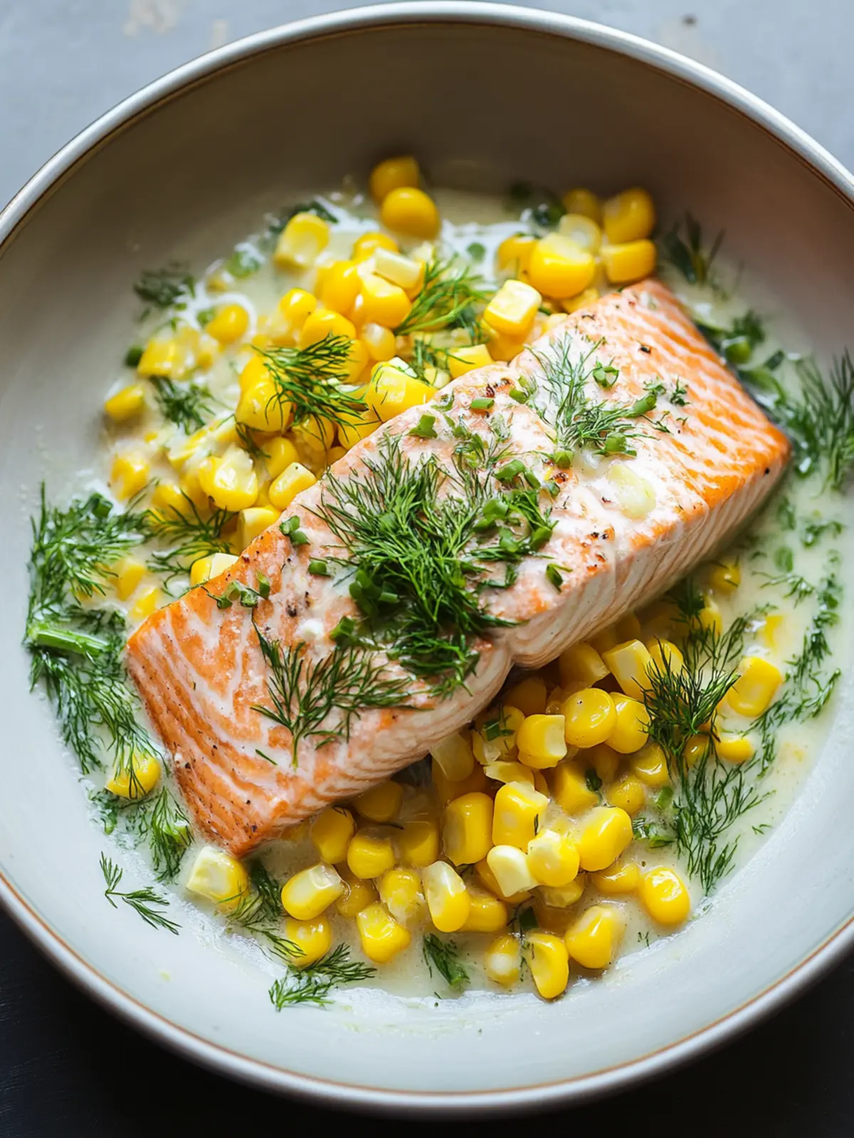 Coconut-Poached Salmon with Corn and Dill: A Quick Delight 5 Coconut-Poached Salmon with Corn and Dill