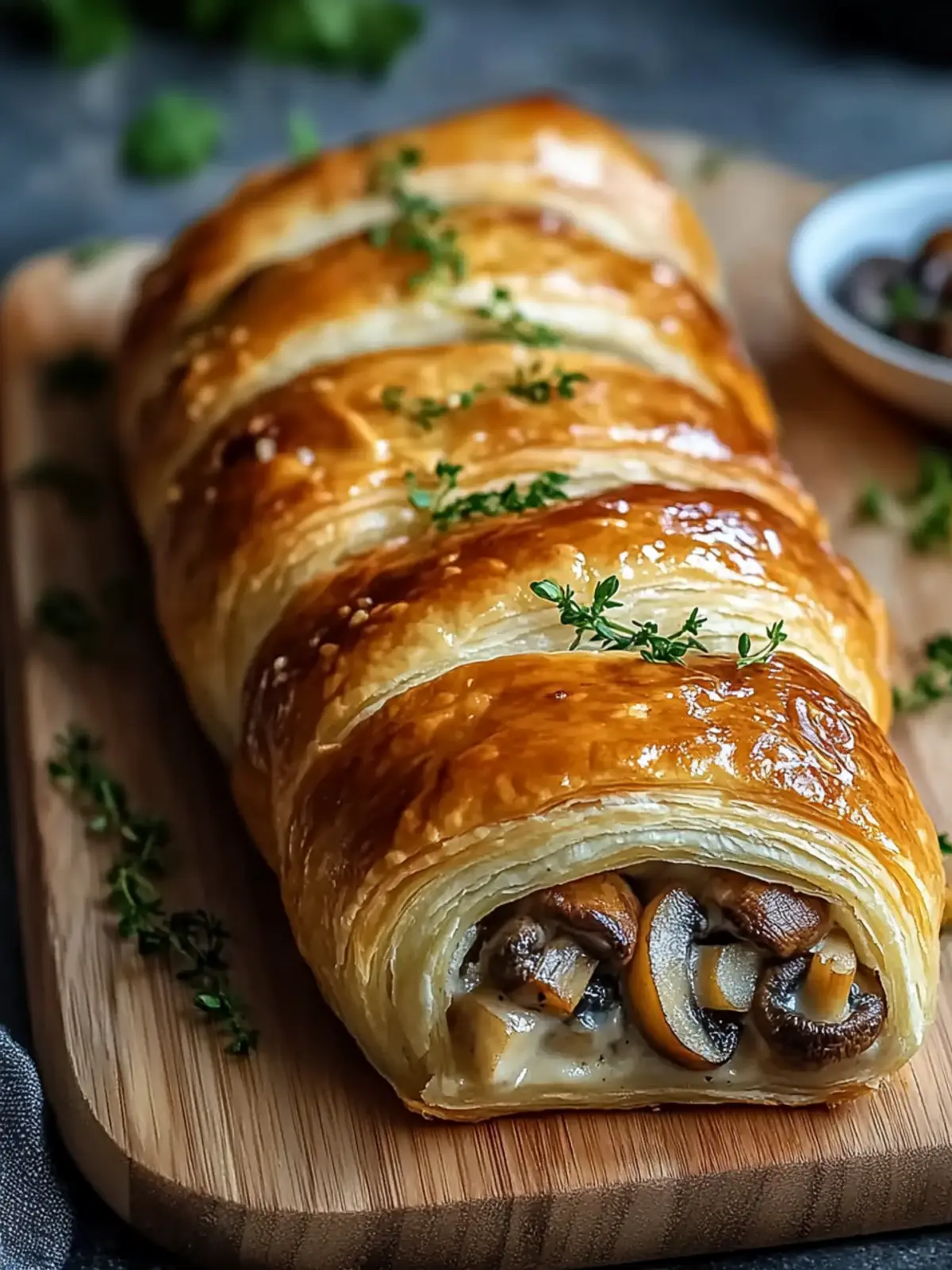 Savory Mushroom & Gruyère Puff Pastry Braid Recipe