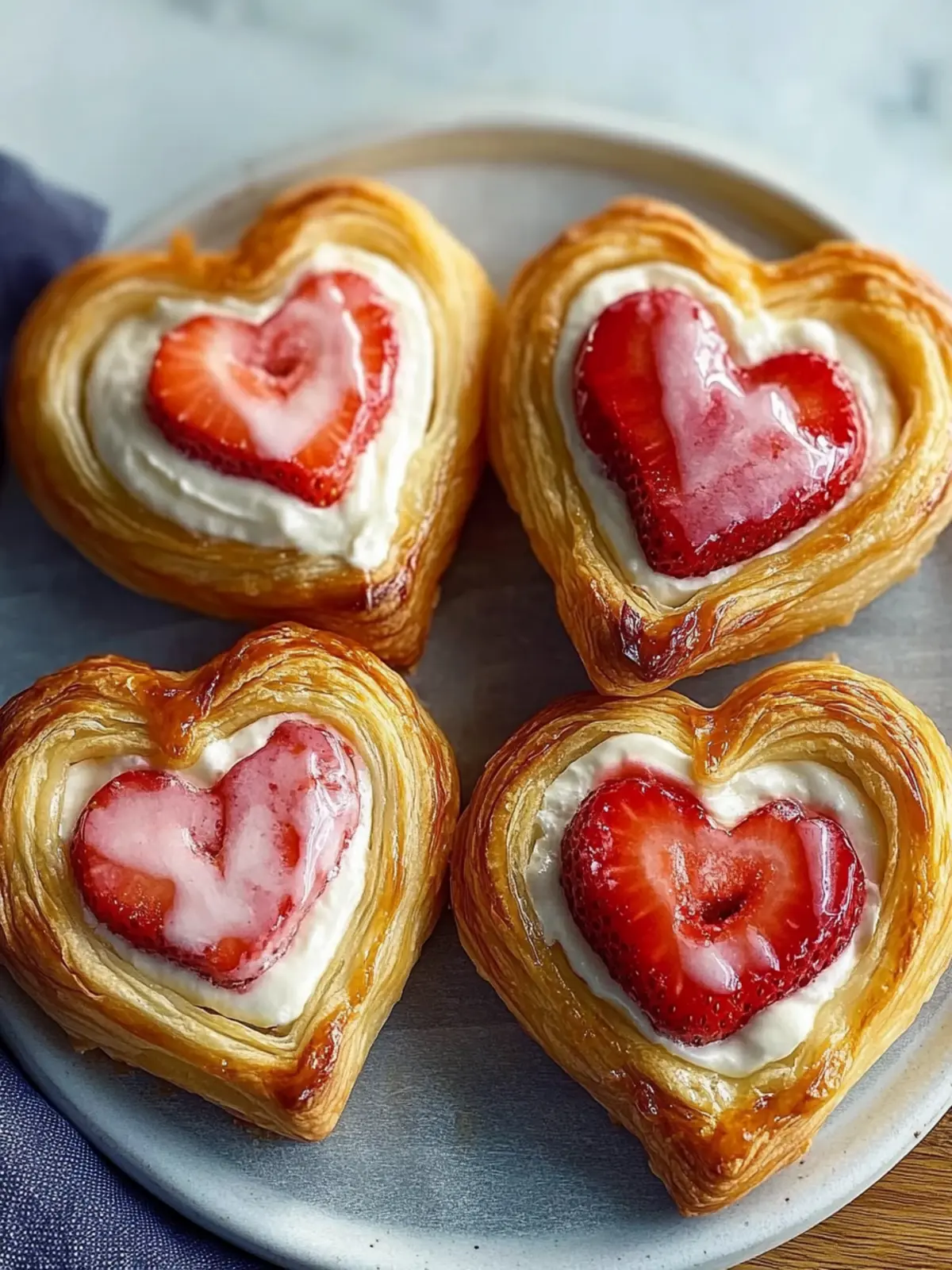 Strawberry Cream Cheese Heart Danishes