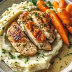 Creamy Herb Chicken with Mashed Potatoes and Glazed Carrots