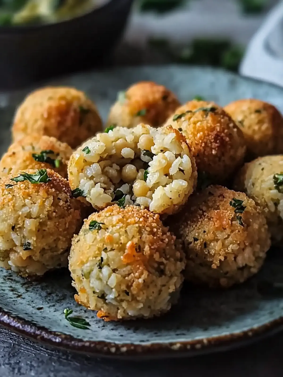 Baked Chickpea and Rice Balls