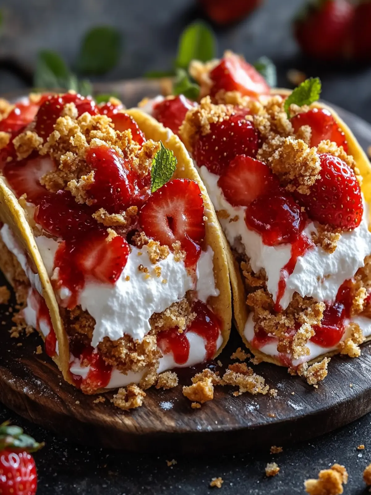 Strawberry Crunch Cheesecake Tacos