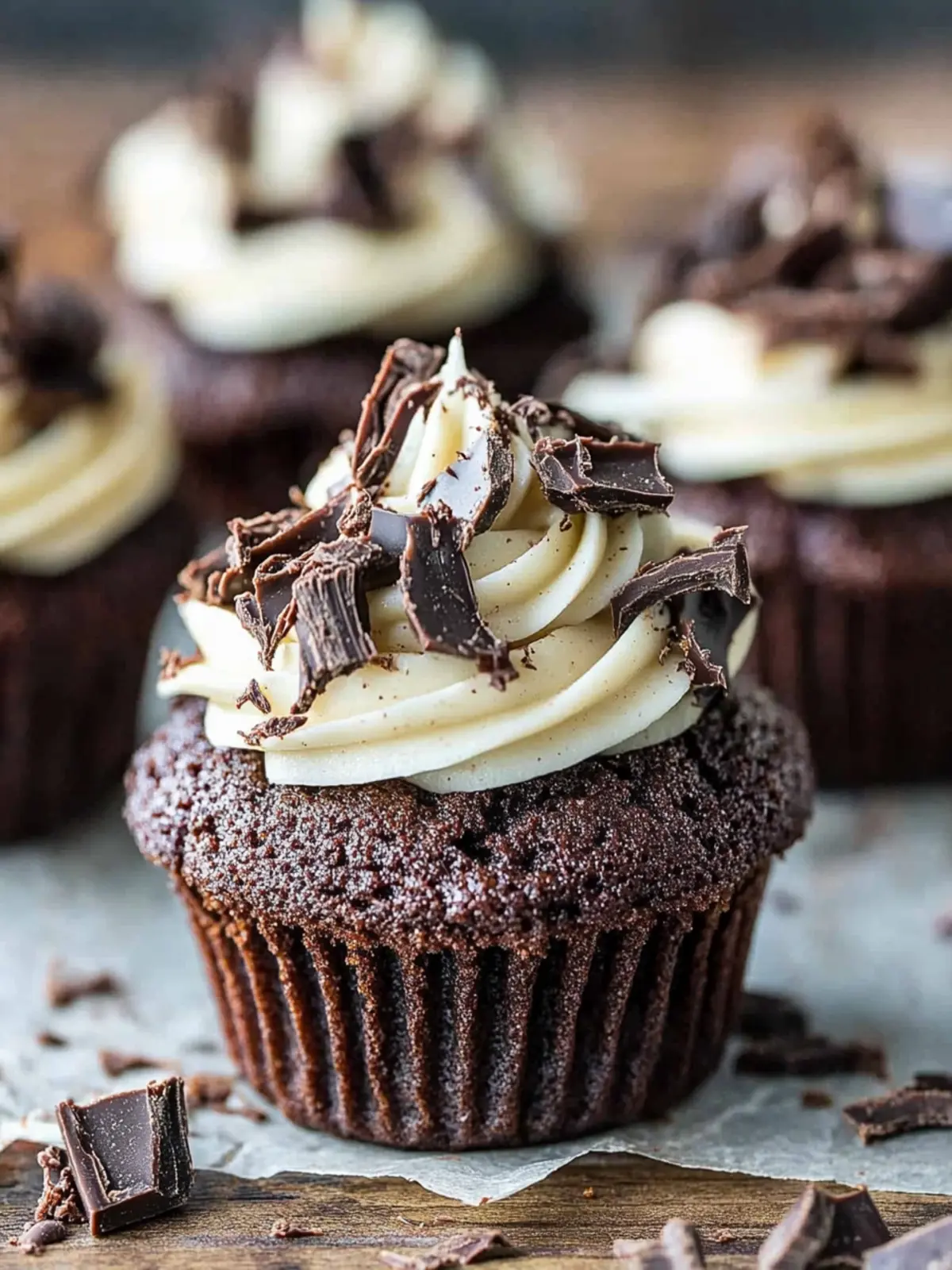 Triple Chocolate Brownie Cupcakes