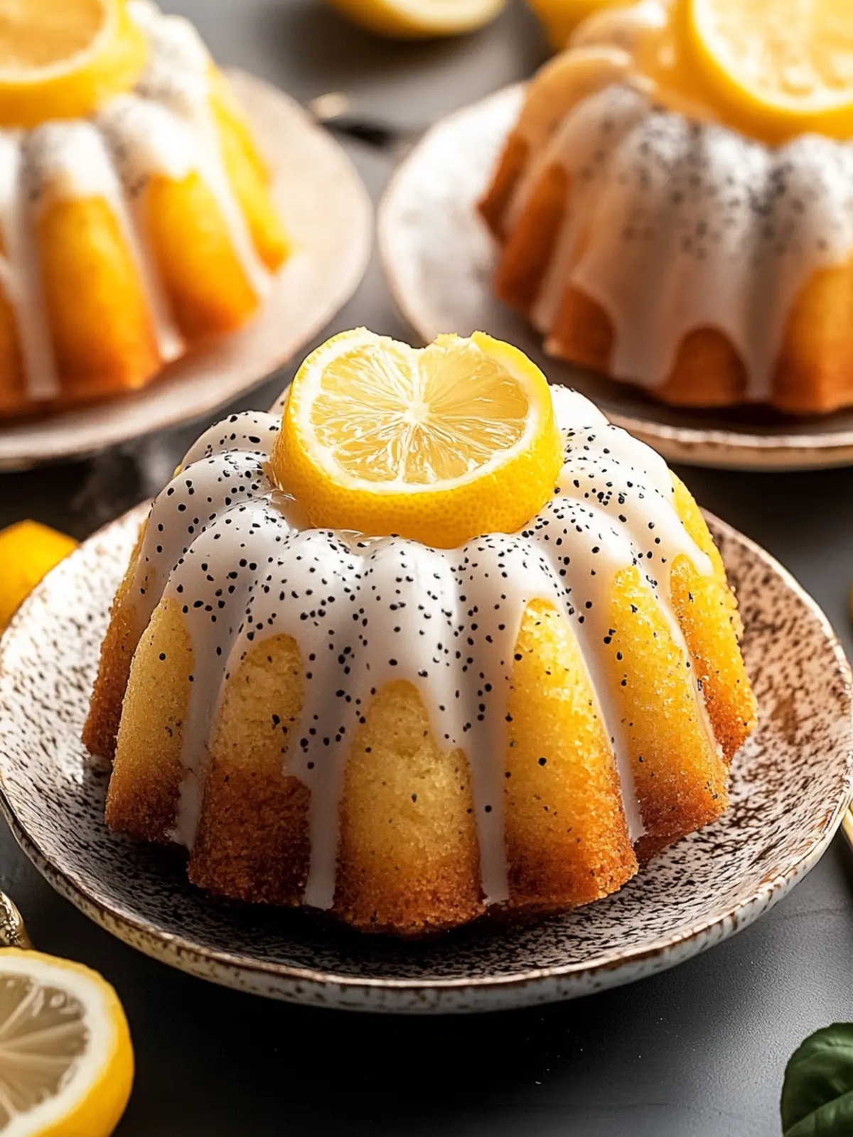 Mini Lemon Poppy Seed Bundt Cakes