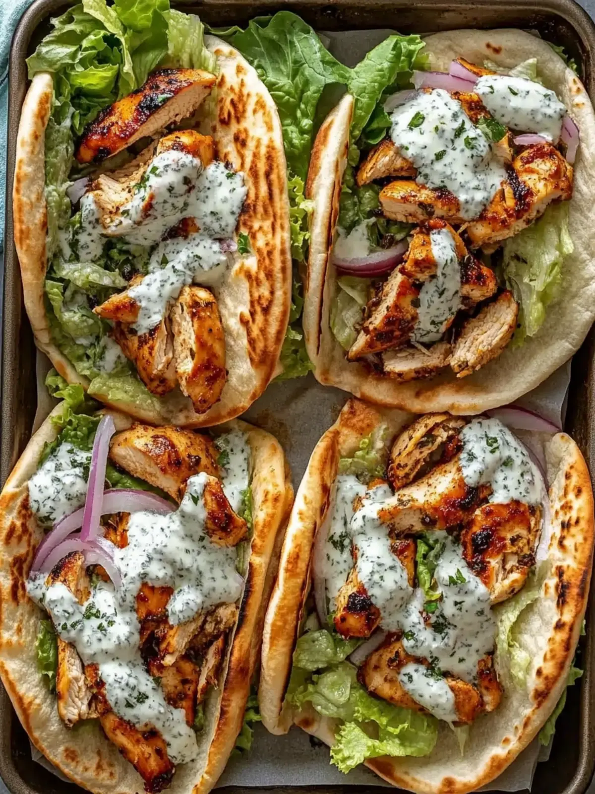 Easy Sheet Pan Chicken Pitas with Herby Ranch for Family Dinner