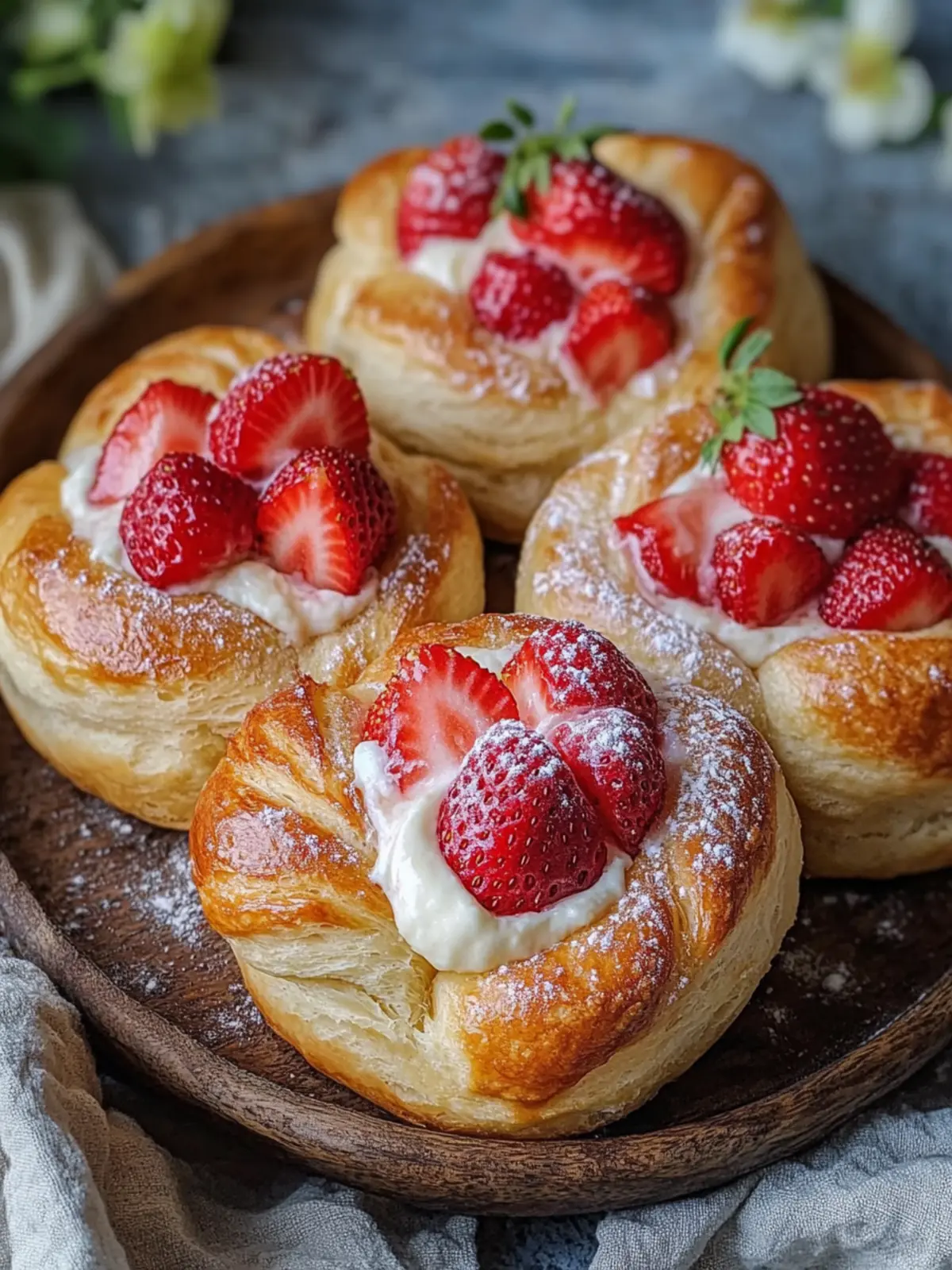 Sourdough Strawberry Cream Cheese Buns