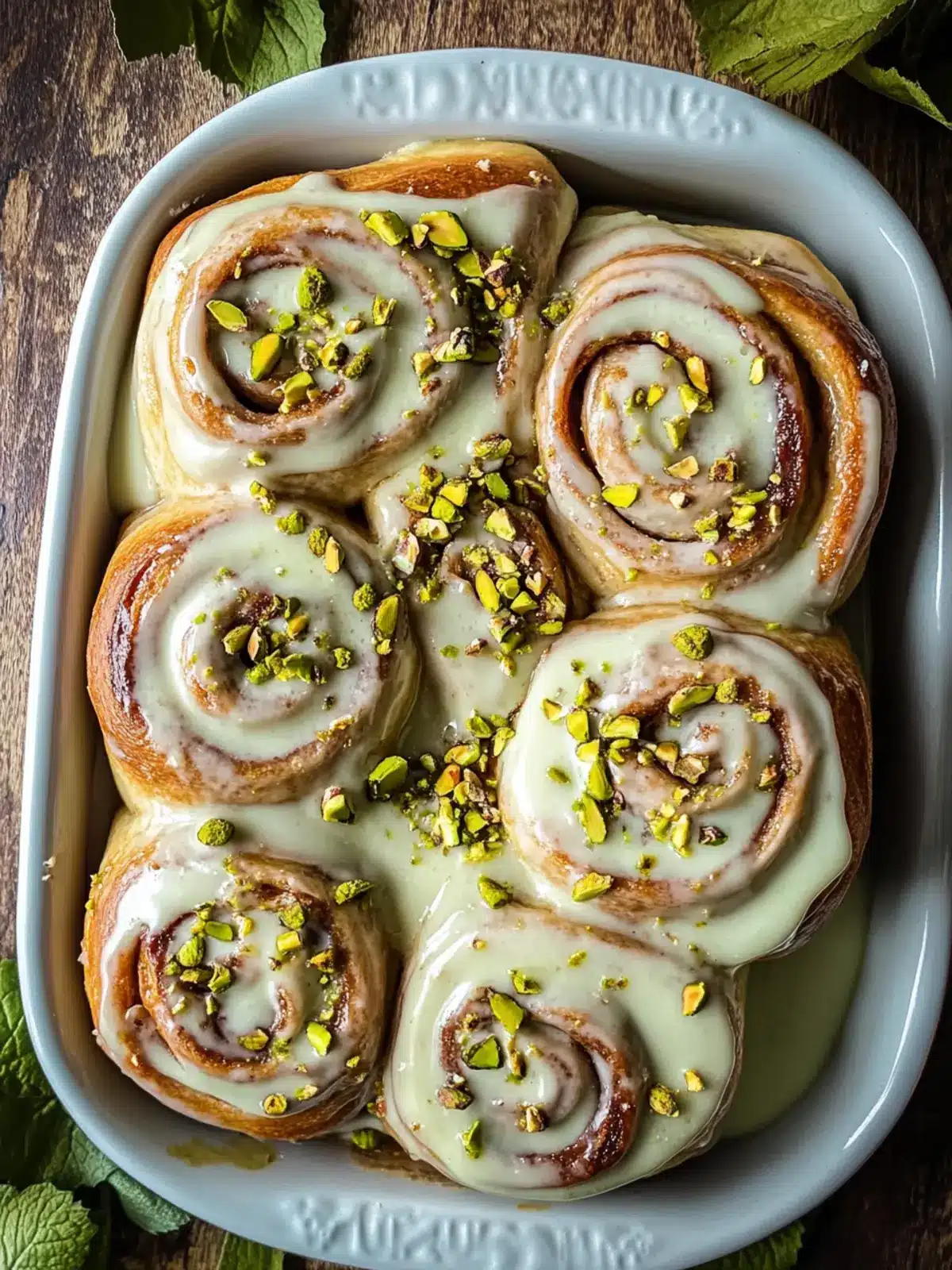 Small Batch Pistachio Cream Cinnamon Rolls