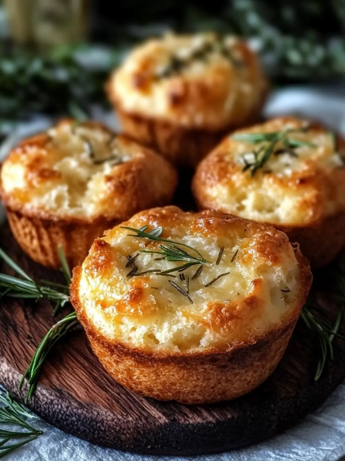 Garlic Rosemary Focaccia Muffins