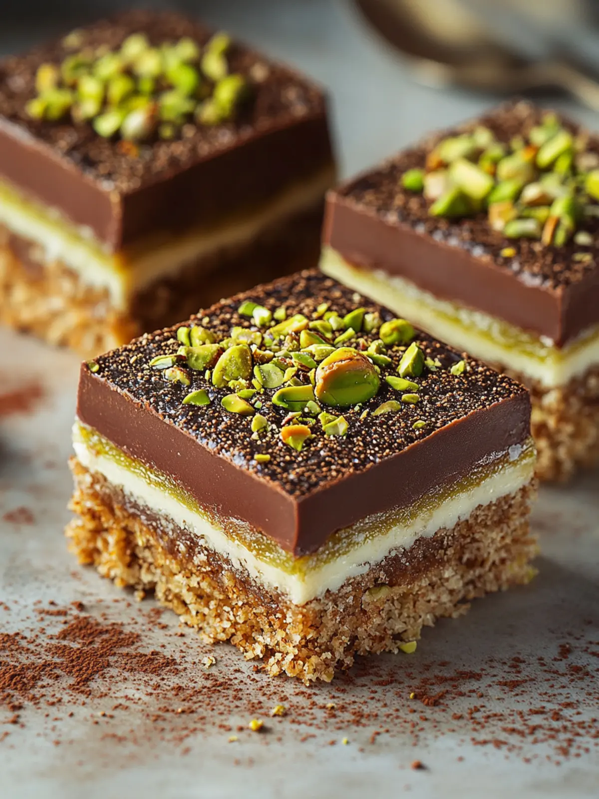 Pistachio Chocolate Kunafa Bars (Dubai Style) Recipe