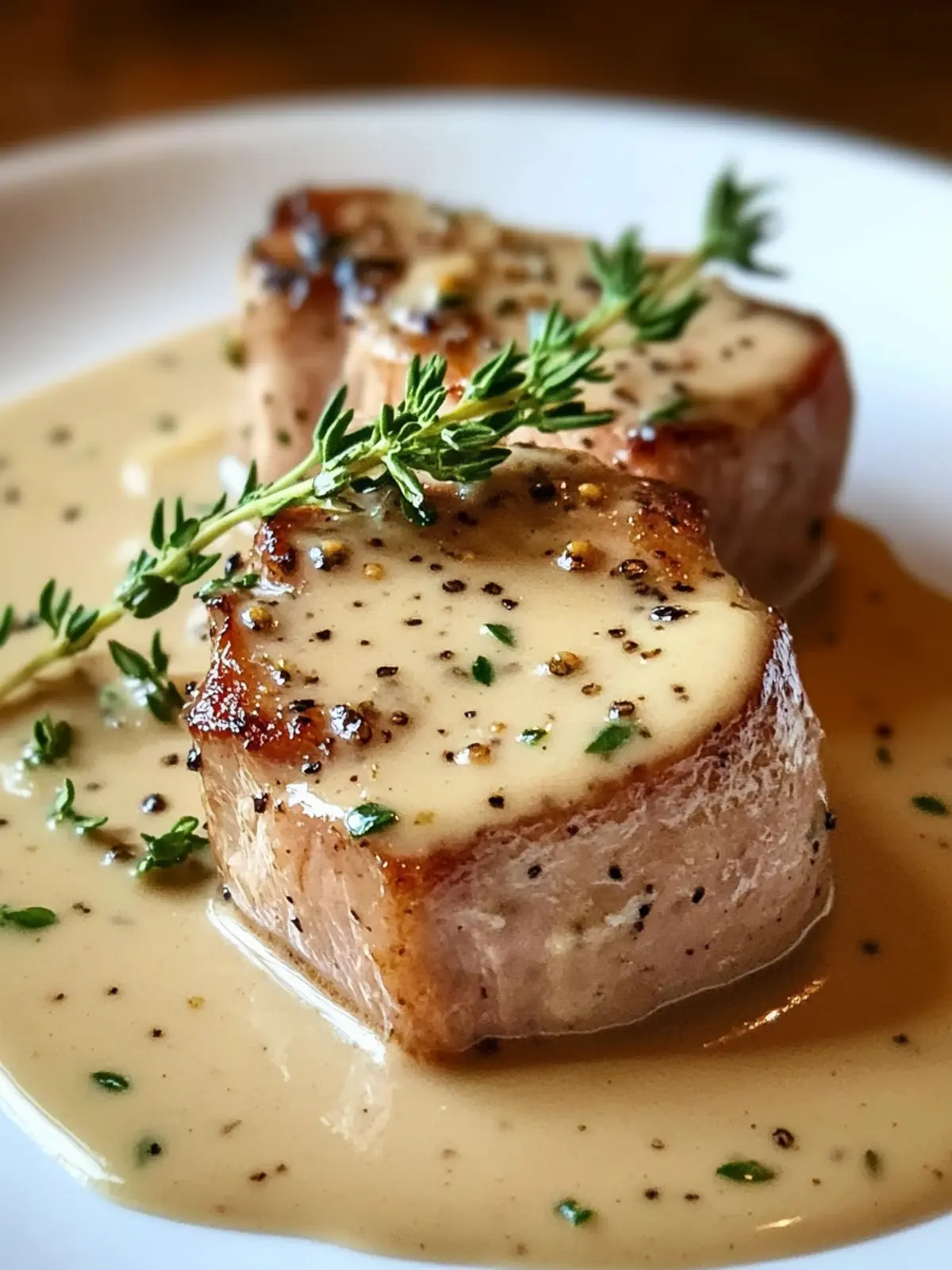 Pork Tenderloin w/ Dijon Mustard Cream Sauce