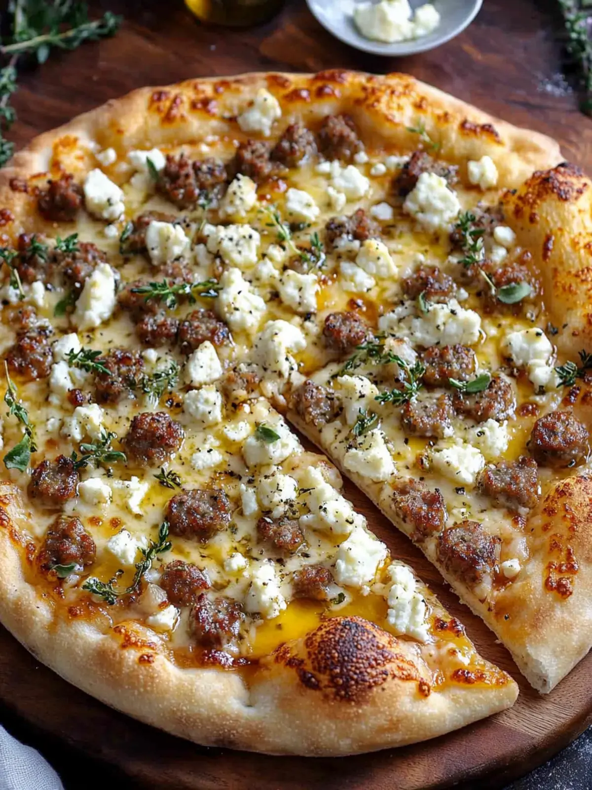 Hot Sausage Feta Honey Pizza