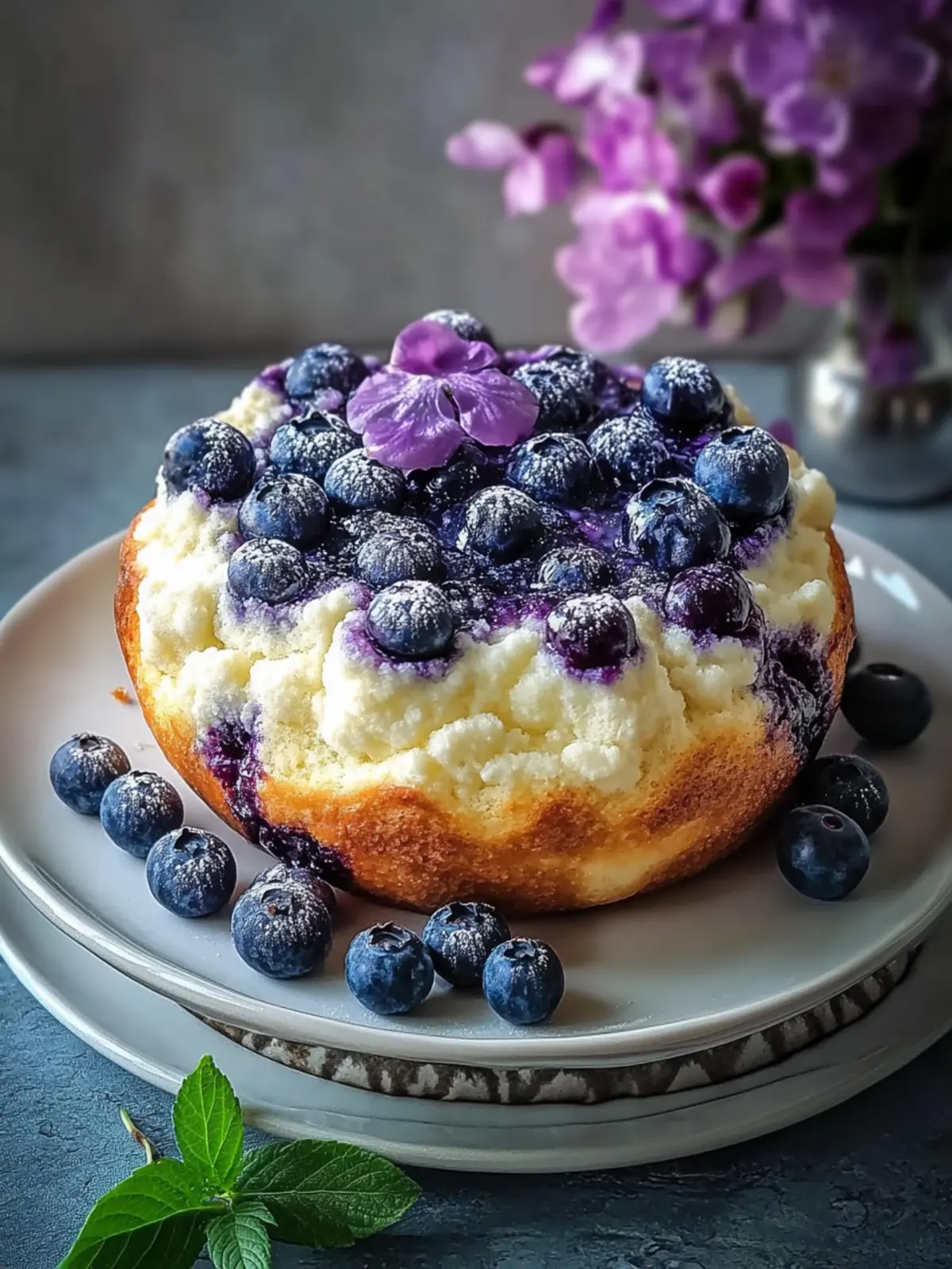 Fluffy Cottage Cheese Blueberry Cloud Bread