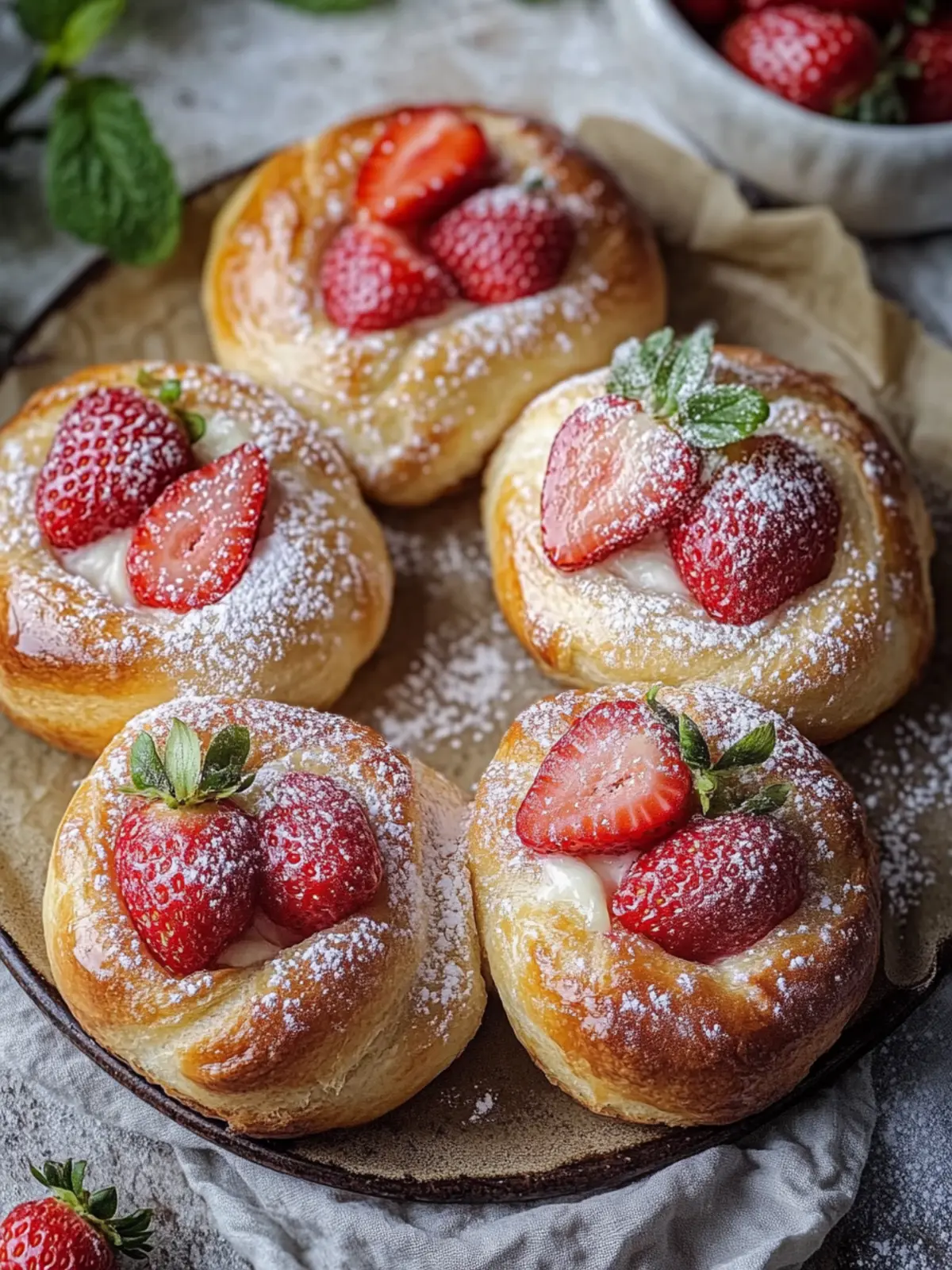 Sourdough Strawberry Cream Cheese Buns