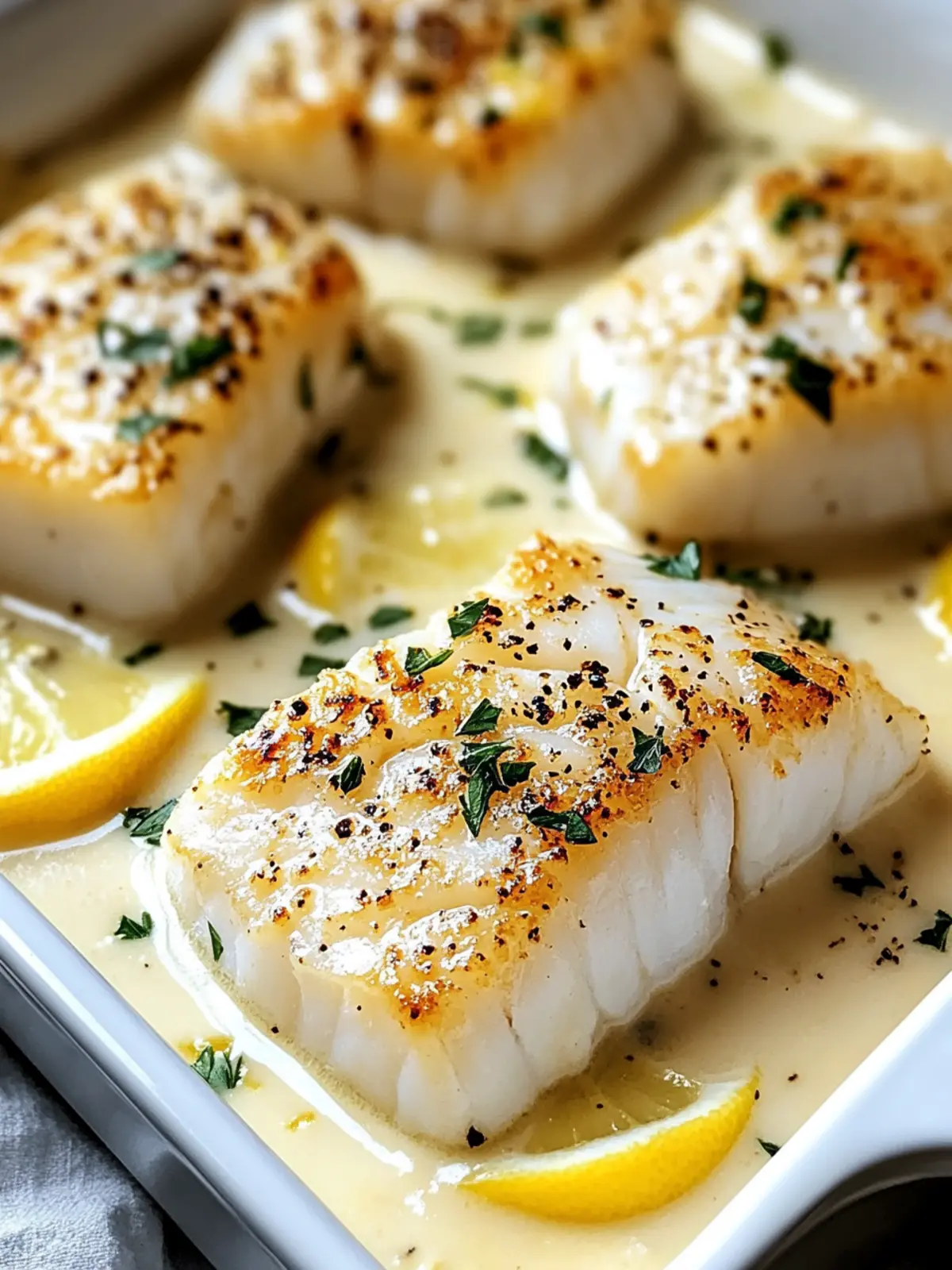 Baked Cod in Coconut Lemon Cream Sauce for Busy Weeknights