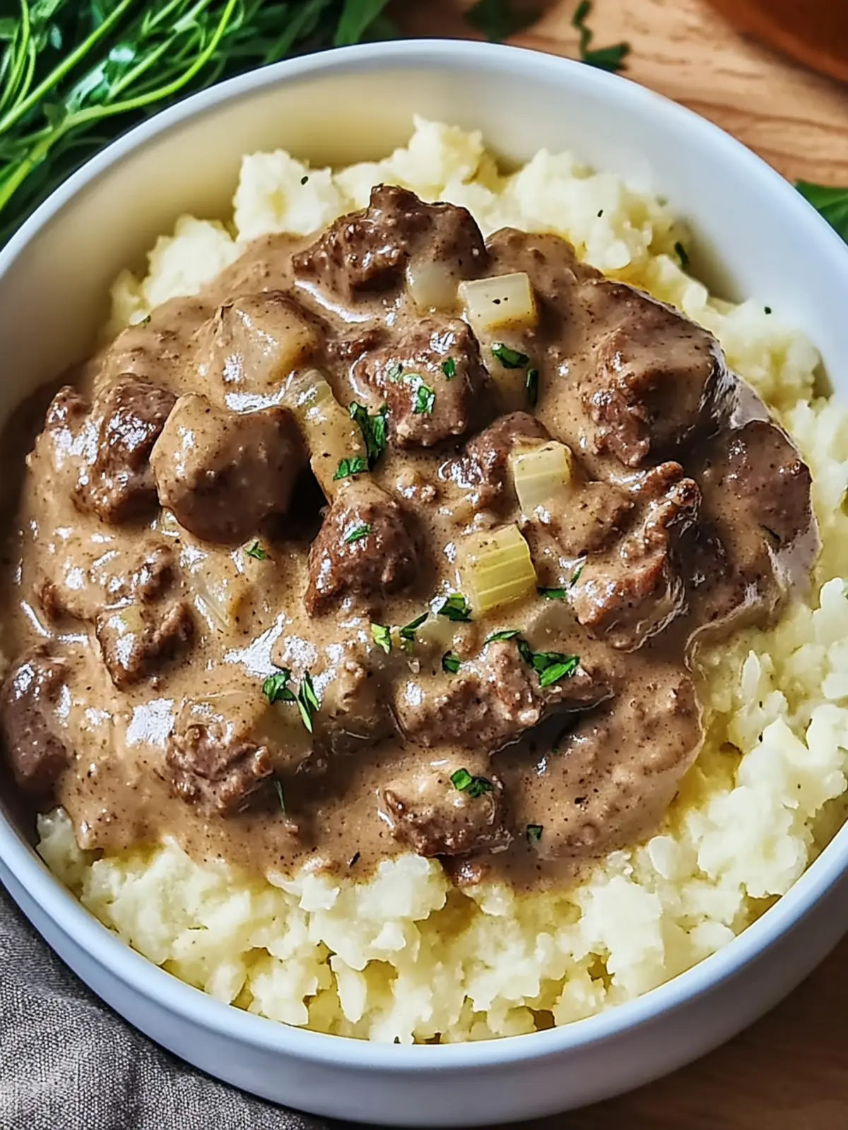Creamy Keto Beef Stroganoff Over Cauliflower Rice Delight 2 Creamy Keto Beef Stroganoff over Cauliflower Rice