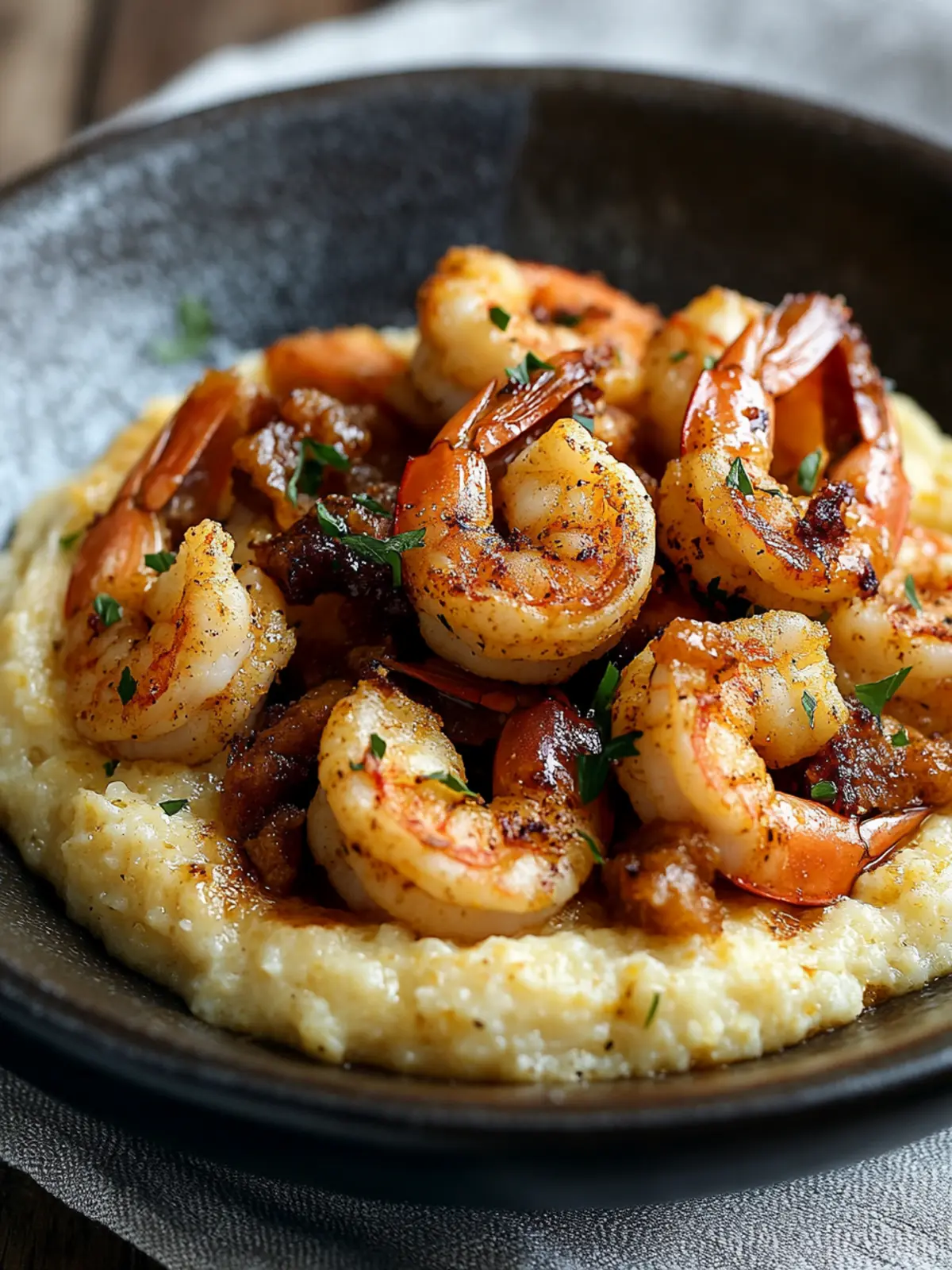 Gouda Grits with Smoky Brown Butter Shrimp