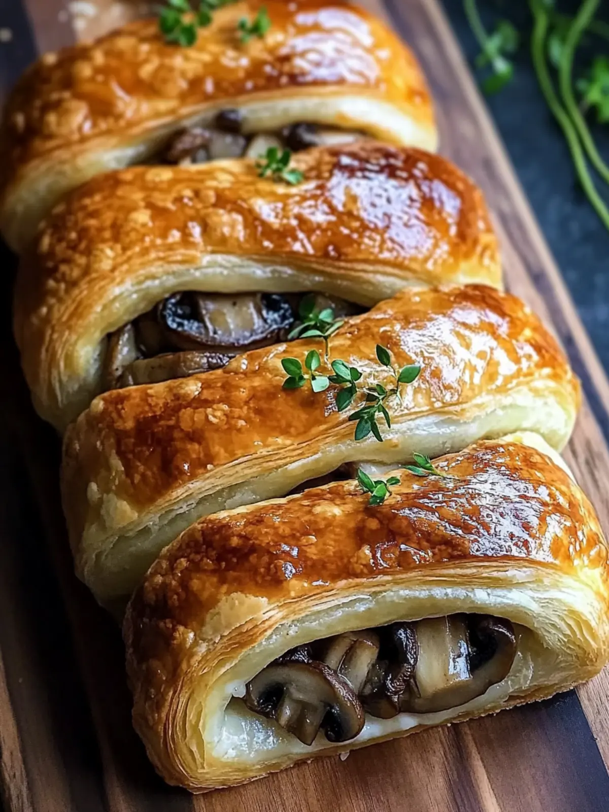 Savory Mushroom & Gruyère Puff Pastry Braid Recipe